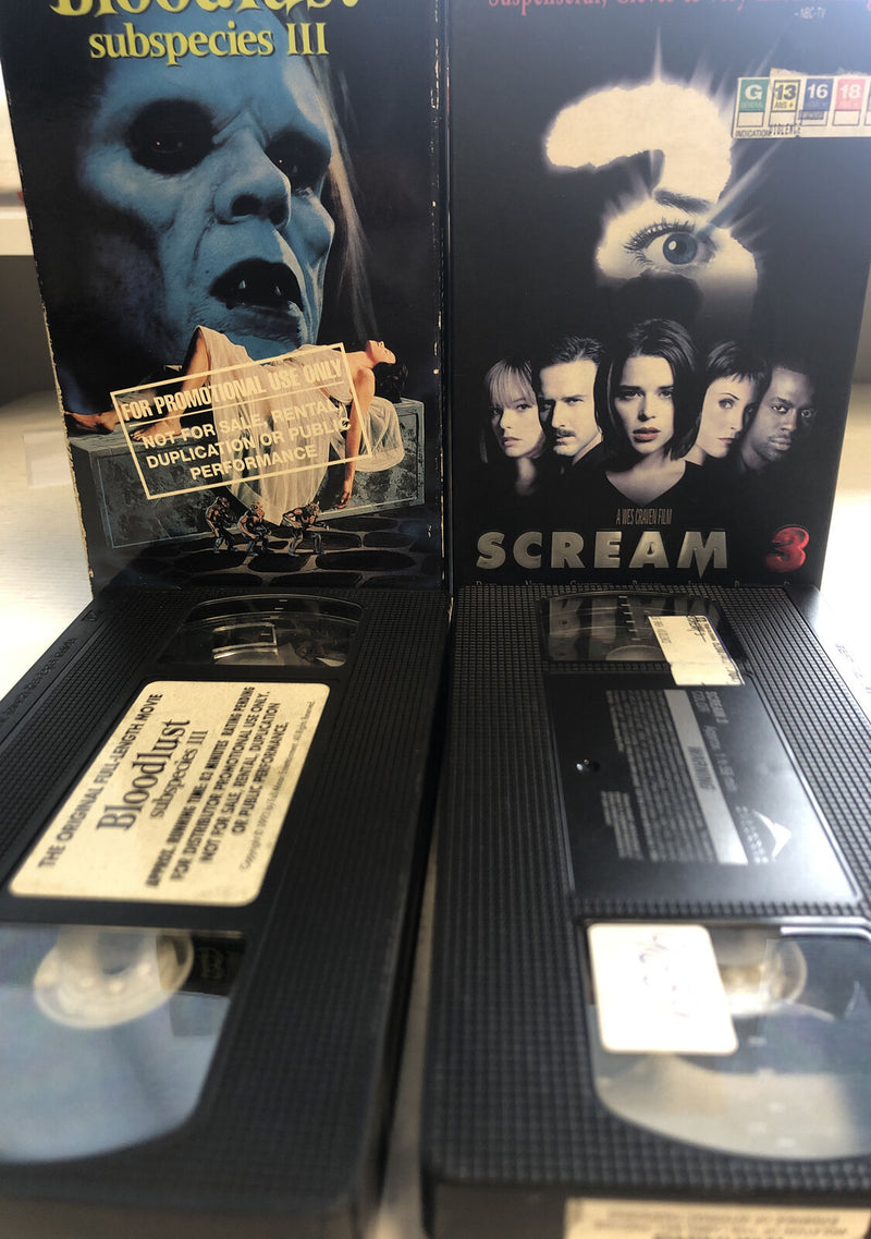 Bloodlust Subspecies 3,Scream 3 Horror VHS Bundle