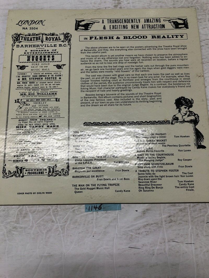 Barkerville Ballads Theatre Royal Vinyl  LP Album (Autographed By The Cast)