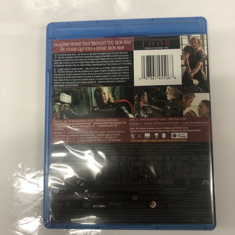 Thor (2011) Blu Ray + DVD + Digital Copy • Spectacular USA Today