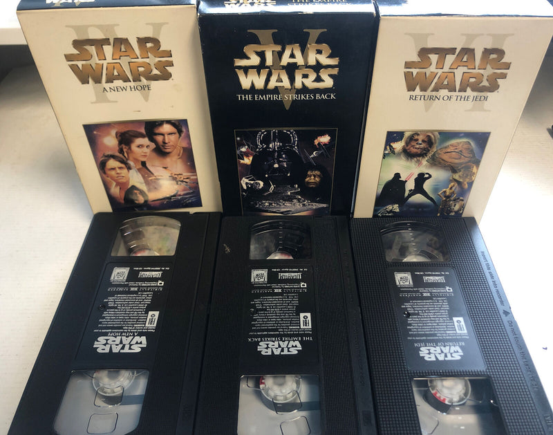 STAR WARS 4 A NEW HOPE,5 THE EMPIRE STRIKES BACK,6 RETURN OF THE JEDI (VHS)