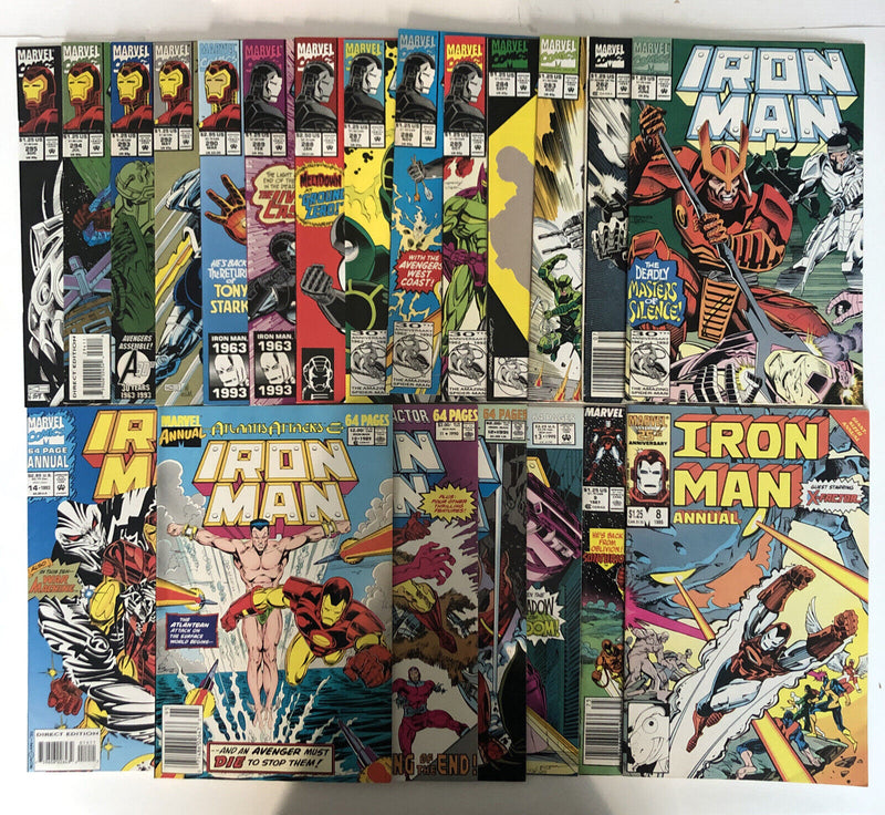 Iron Man(1987) #220-260,262-290,292-295+Annual #8-14 (VG/F To F/VF) (282 VG)