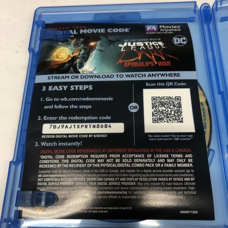 New- Justice League Dark : Apokolips War (2021) Blu-ray/DVD/Digital • Canadian