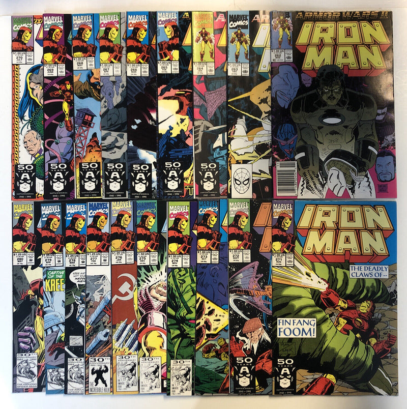 Iron Man(1987) #220-260,262-290,292-295+Annual #8-14 (VG/F To F/VF) (282 VG)