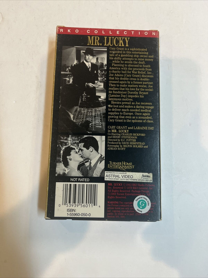 Mister Lucky (VHS 1989) Gary Grant • Laraine Day | RKO Collection