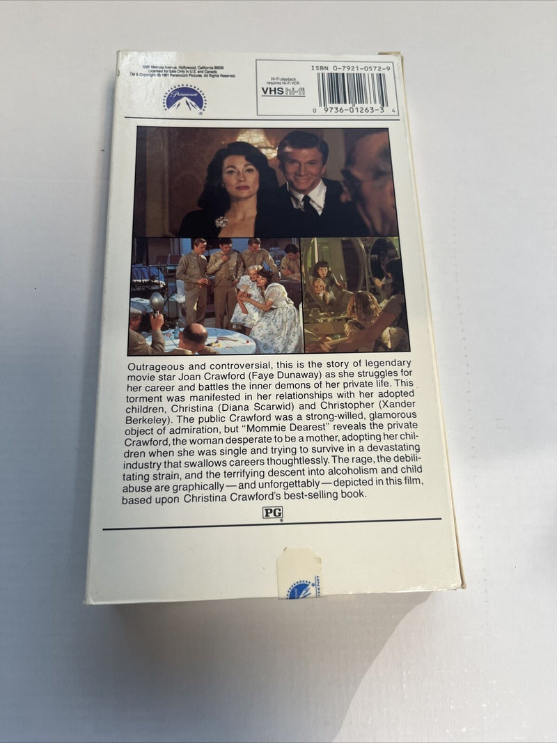 Mommie Dearest (VHS, 1991) Faye Dunaway Steve Forrest  | Paramount Pictures