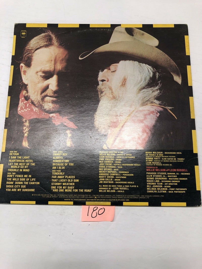 Willie Nelson Leon Russell One For the Road Double Vinyl LP Album
