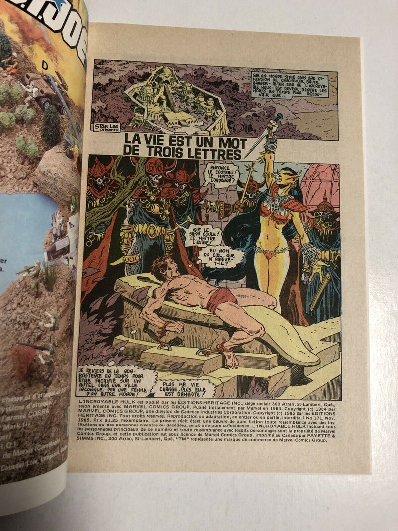 L’Incroyable Hulk (1985) # 171 (VF/NM) Heritage (Reprints Hulk # 311) !