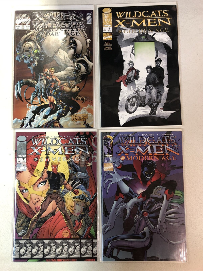 WildC.A.T.S. Wildcats X-Men (1997) 4 Books (VF/NM) Complete Set Marvel Image