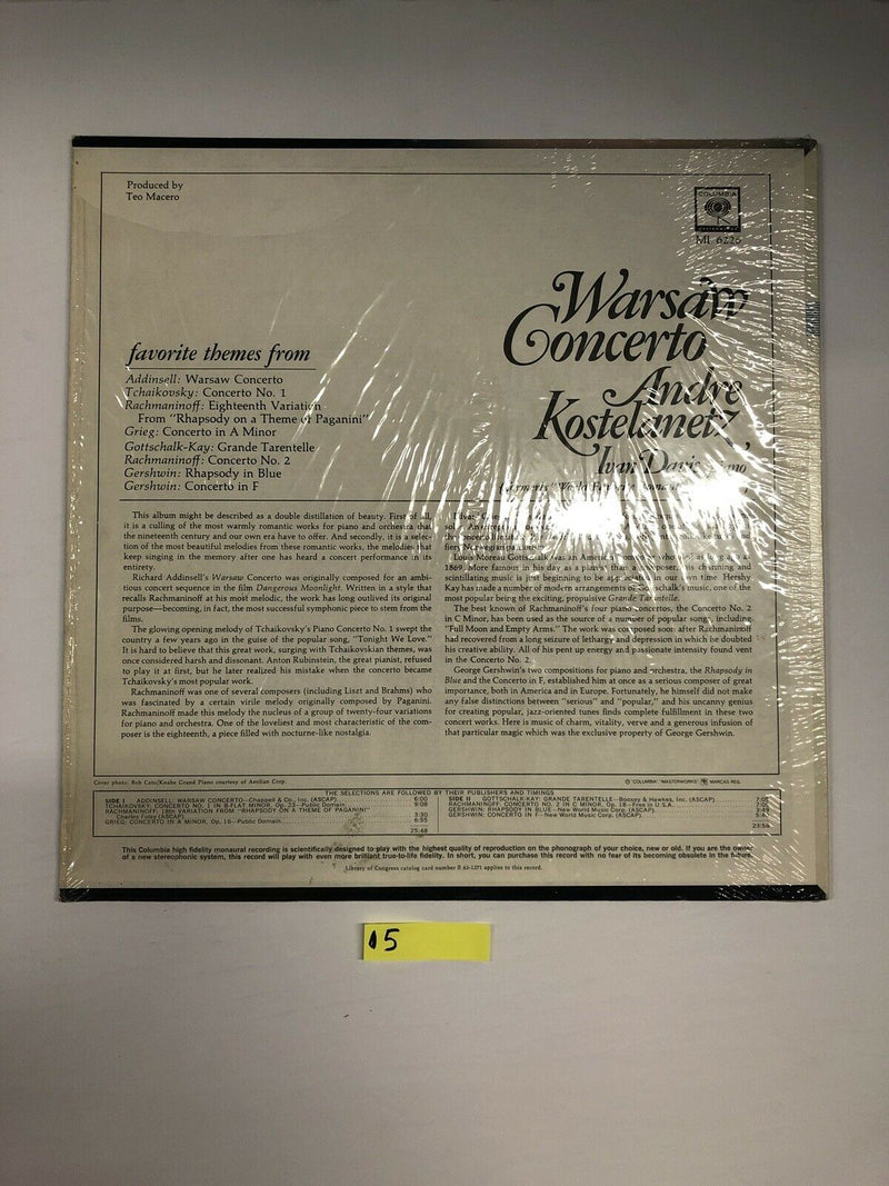 Andre Kostelanetz Warsaw Concerto Vinyl LP Album