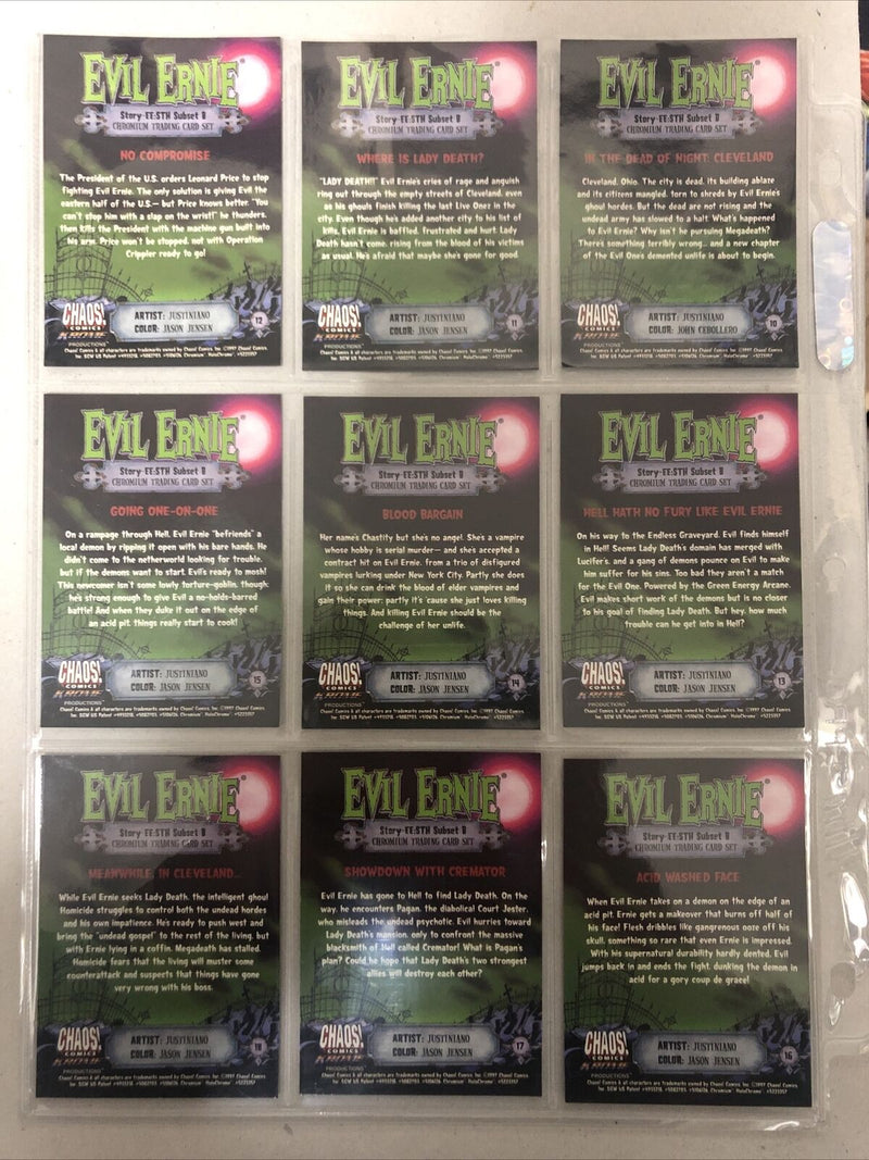 Evil Ernie Glow In The Dark Chromium Card Set