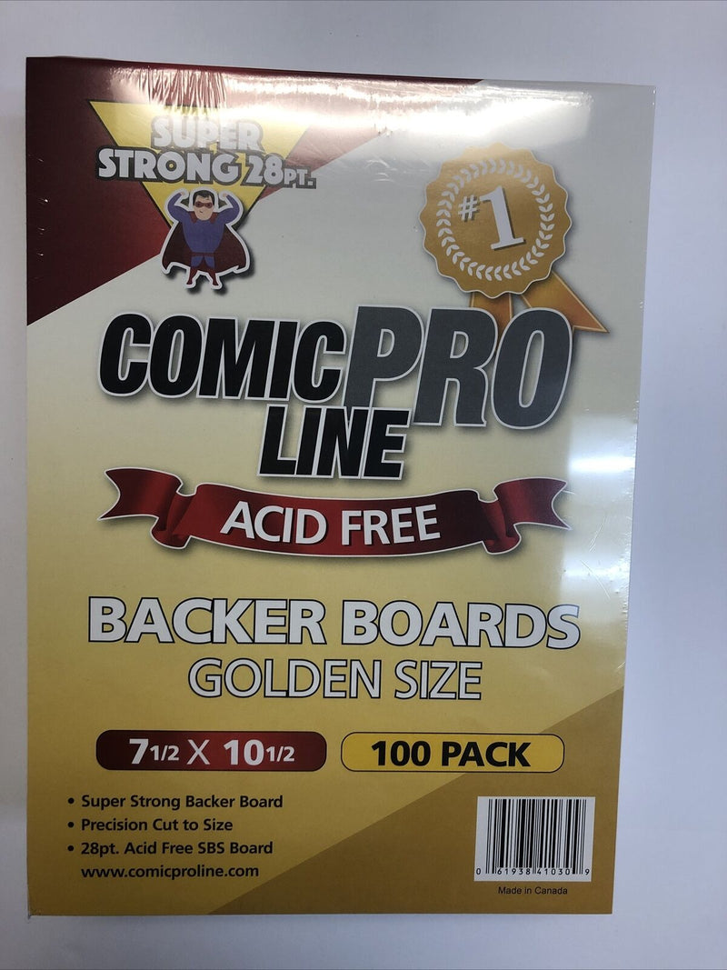 100 Comic Book Storage Boards Regular Golden 7 1/2” X10 1/2” 28PT Coated Both S