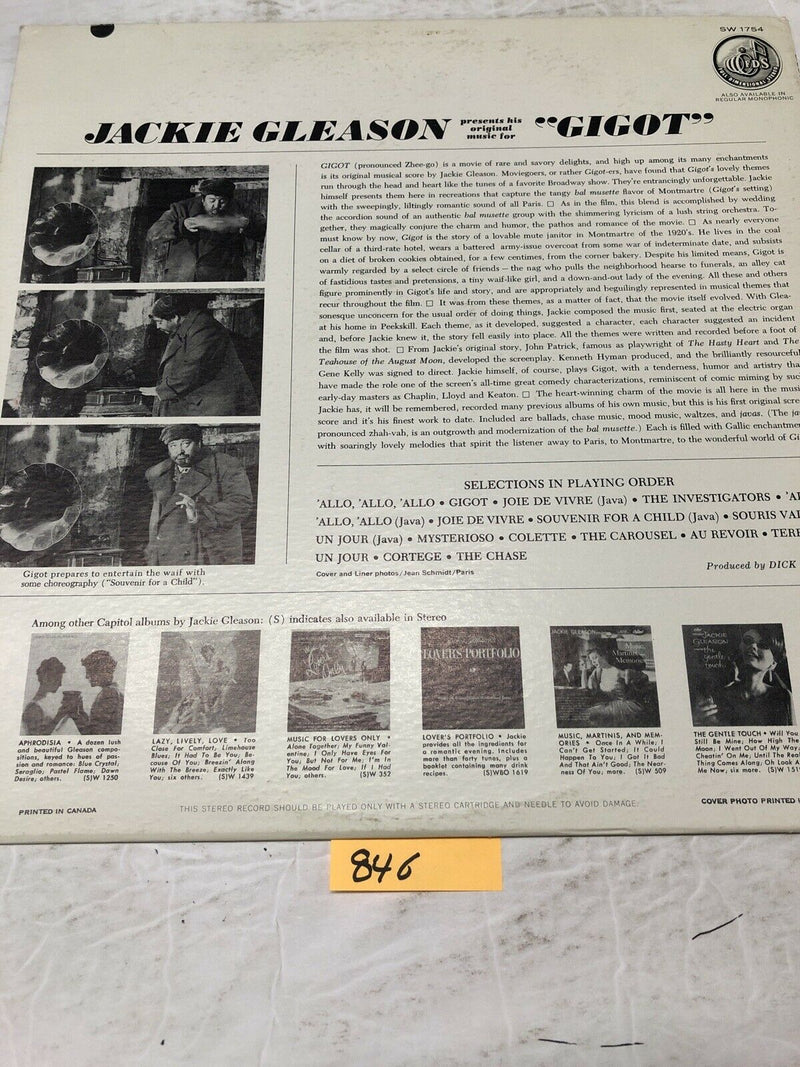 Jackie Gleason Gigot Motion Picture Soundtrack Vinyl LP Album