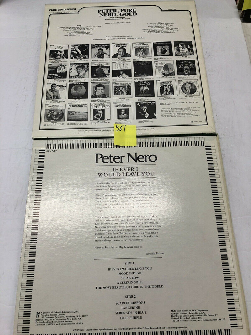 Peter Nero 2 Pack Vinyl LP Albums (see Description)