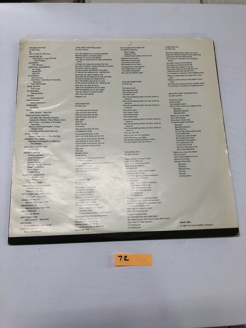 John Lennon Double Fantasy Vinyl LP Album