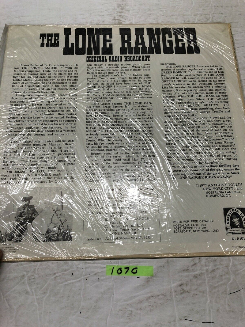 The Lone Ranger Original Radio Broadcast Vinyl  LP Album Still Factory Sealed