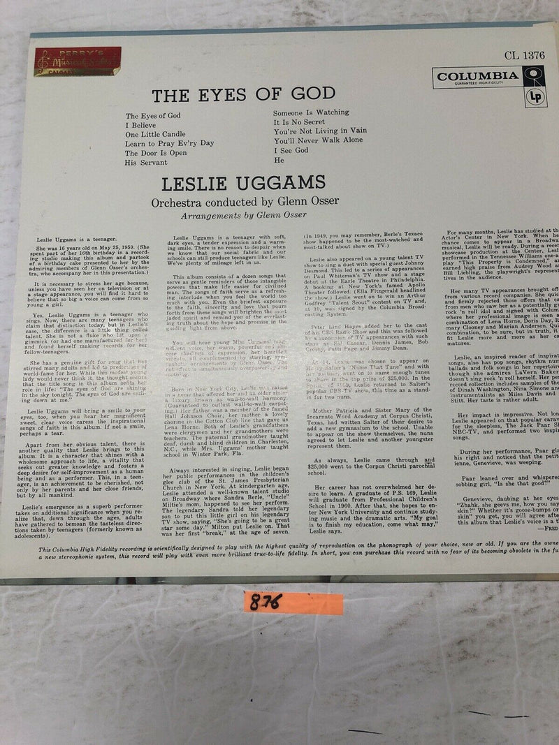 Leslie Uggams  The Eyes Of God   Vinyl LP Album