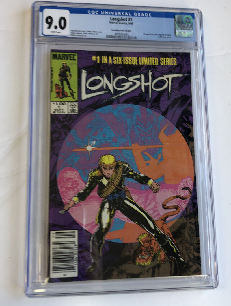 LONGSHOT 1 later X-Men 1985 1st SPIRAL Mojoverse Mojoworld Newsstand CGC 9.0 CPV