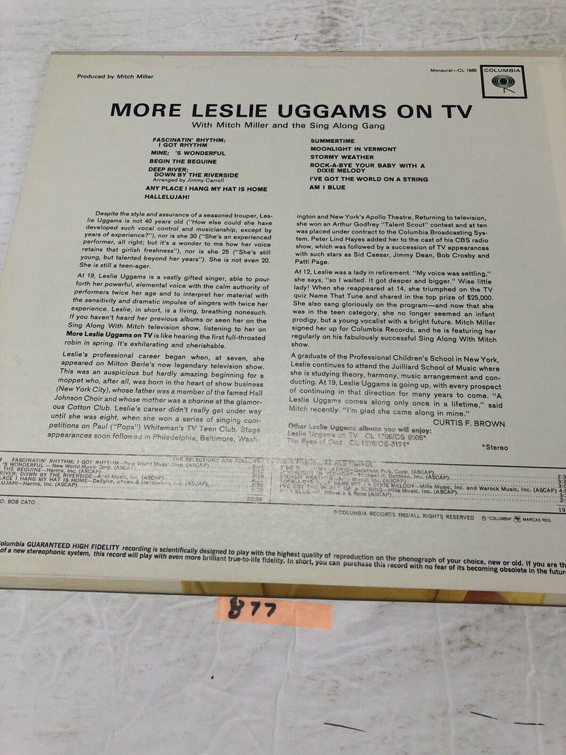 More Leslie Uggams On TV. Vinyl LP Album