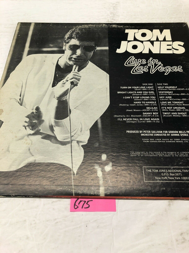 Tom Jones. Live In Las Vegas Vinyl  LP Album