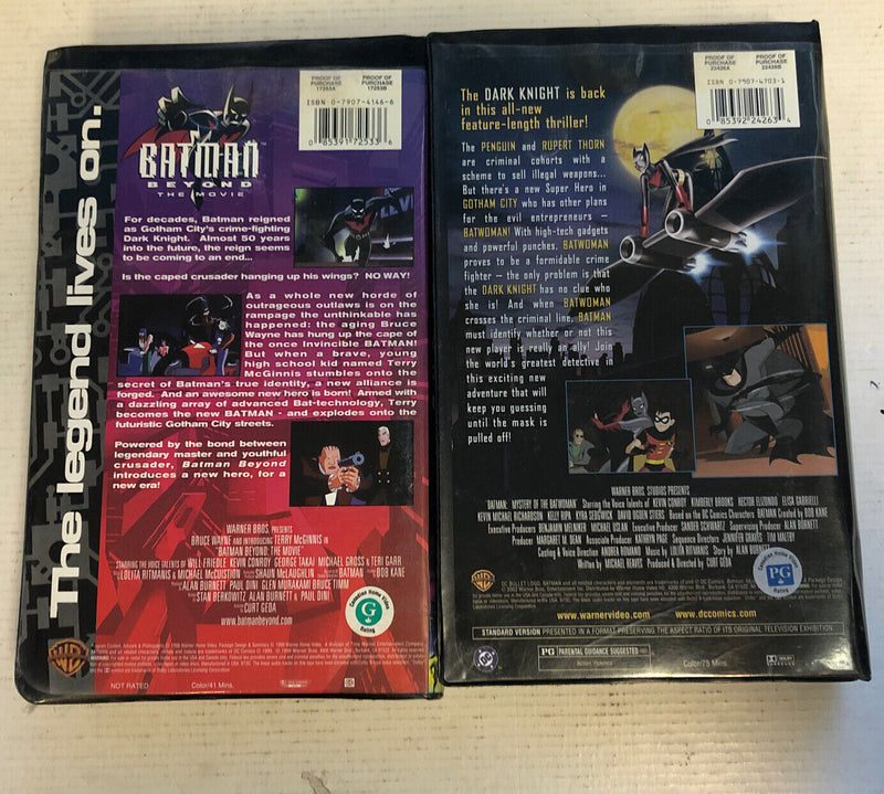 Batman Beyond The Movie & Batman Mystery Of The Boatwoman (1999-2003) VHS
