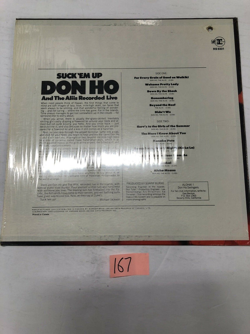 Don Ho Suck ‘Em Up Live Vinyl LP Album