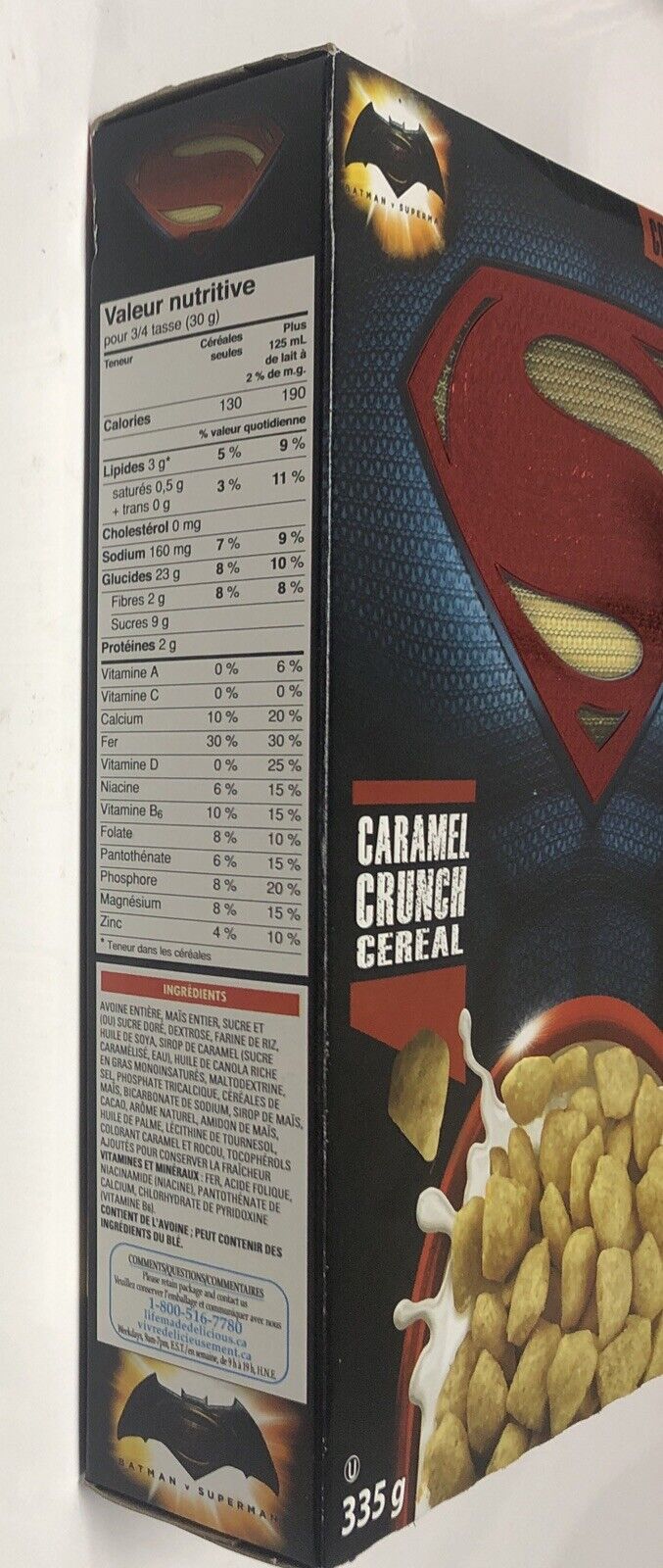 Superman Caramel Crunch • Collector’s Edition •General Mills• Batman VS Superman
