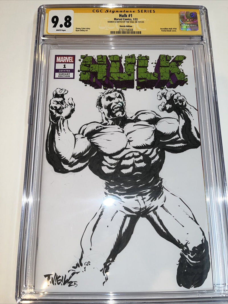 Hulk (2022) # 1 (CBCS 9.8 SS WP)  Signed Sketch Tim Vigil • Hulk # 768