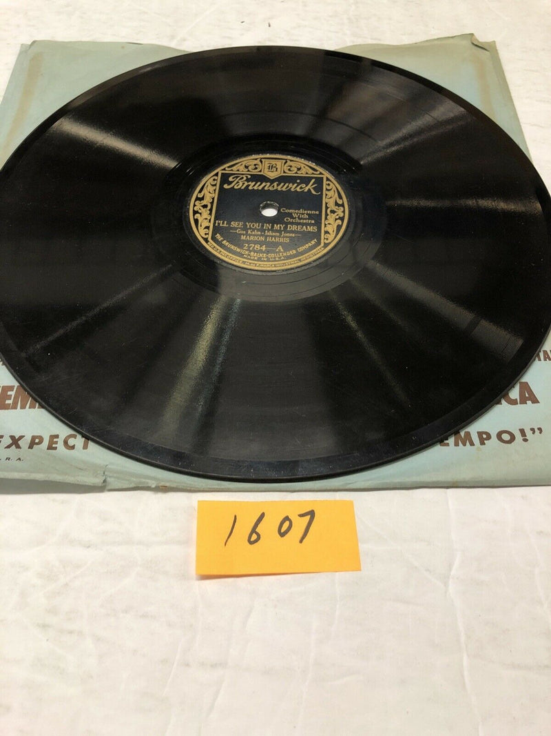 Marion Harris I’ll Be Seeing You In My Dreams Vinyl Single From 1925 (very Rare)