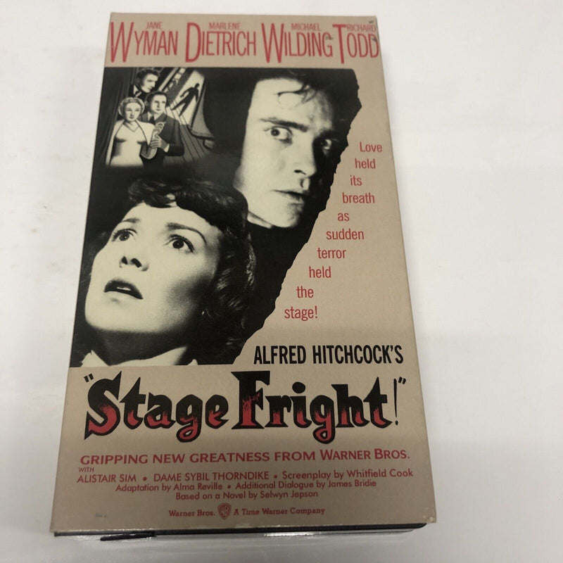 Stage Fright (1991) VHS Alfred Hitchcock’s • Jane Wyman • Marlene Dietrich