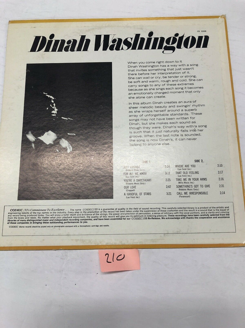 Dinah Washington Take Me In Your Arms Vinyl LP Album