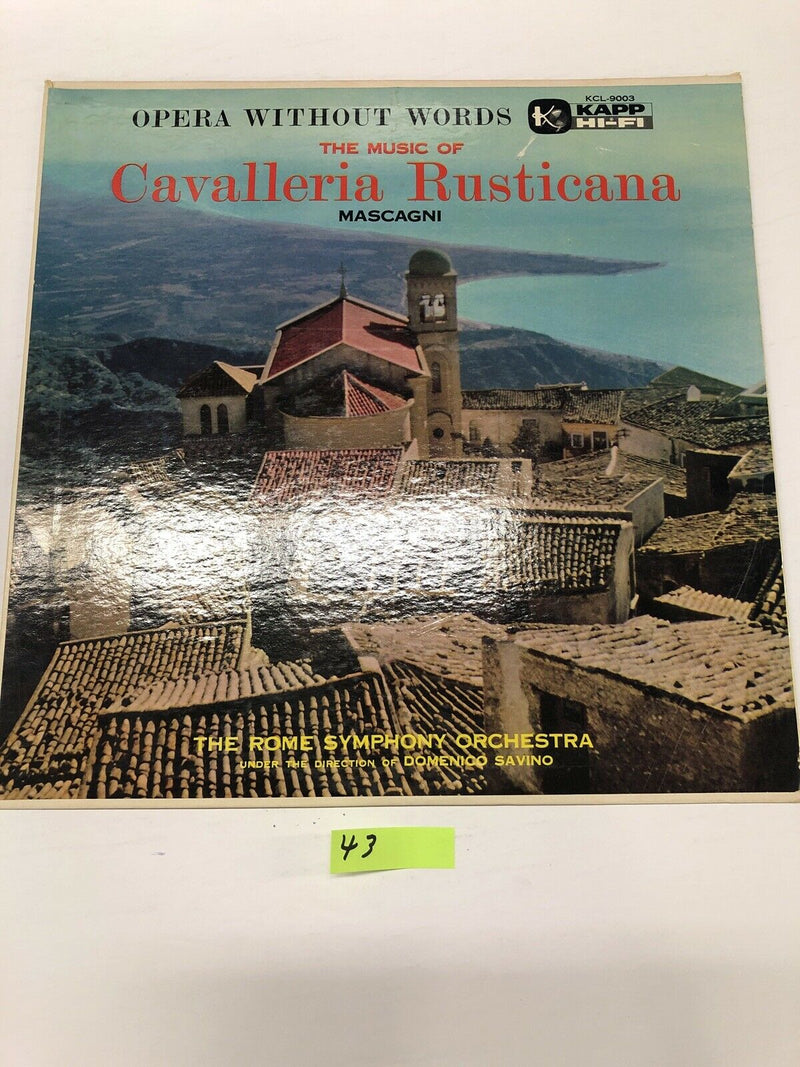 The Music Of Cavallaeria Rusticana By Rome Symphony Orchestra Vinyl LP Album