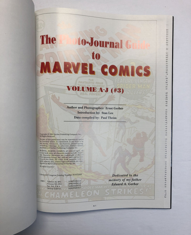 Photo-Journal Guide To Marvel Comics Vol. 3 Hardcover HC (1991) (VF/NM) | Gerber