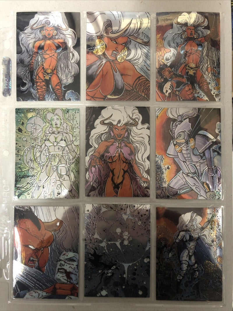 Lady Death Chromium Trading Cards II 2 (1995) Complete Set 1-100 +6 Chase Cards