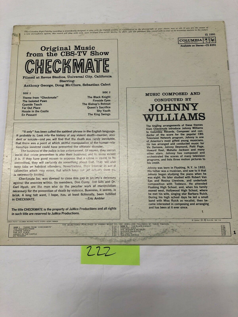 Checkmate Original Television Soundtrack Vinyl LP Album