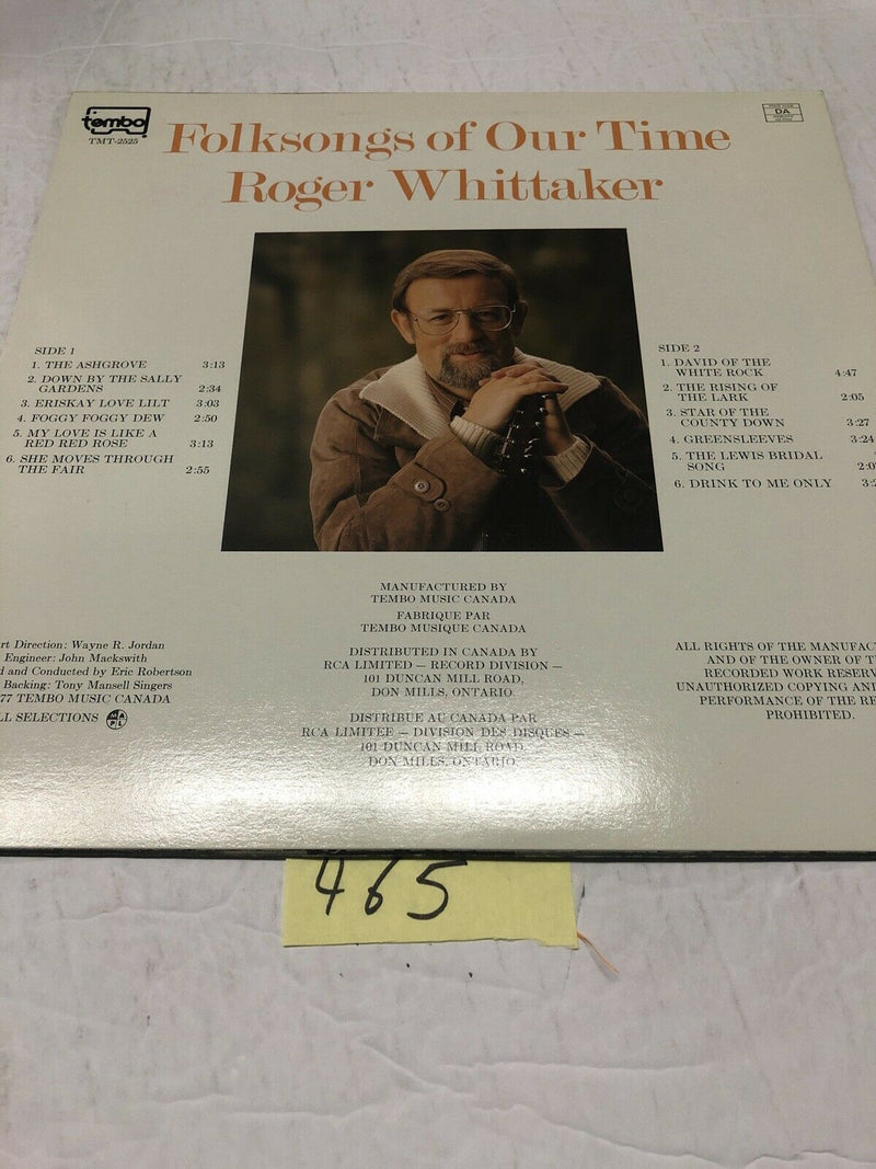 Roger Whittaker Folksongs Of Our Time Vinyl LP Album