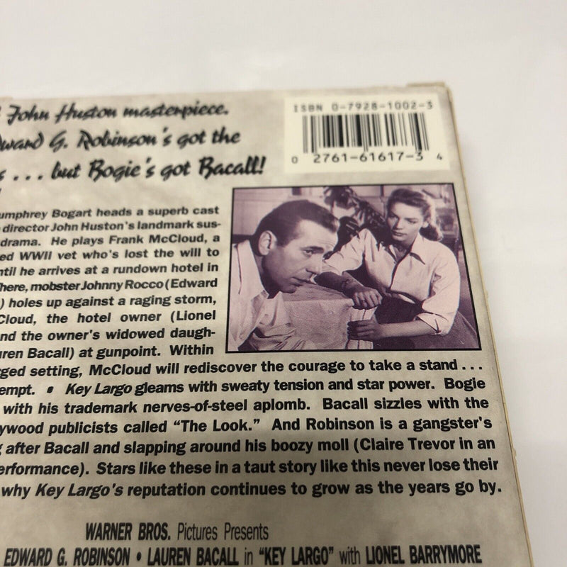 Key Largo (1988) VHS • MGM/UA Home Video • Humphery Bogart • Edward G. Robinson