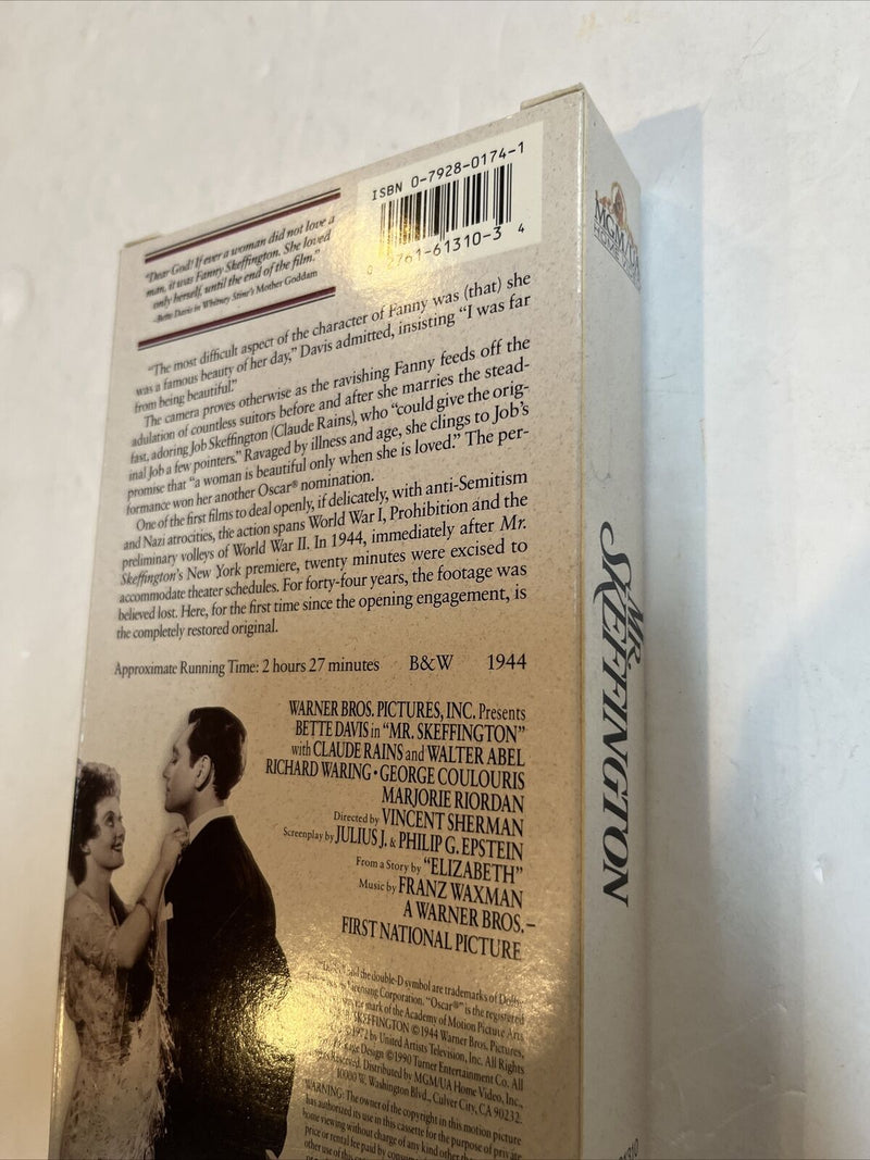 Mr. Skeffington (VHS, 1990) Bette Davis • Claude Rains • Walter Abel | MGM/UA