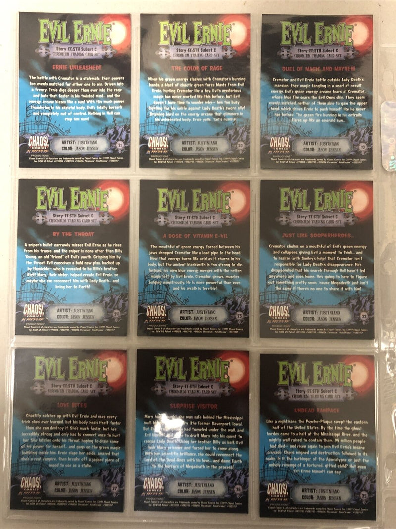 Evil Ernie Glow In The Dark Chromium Card Set