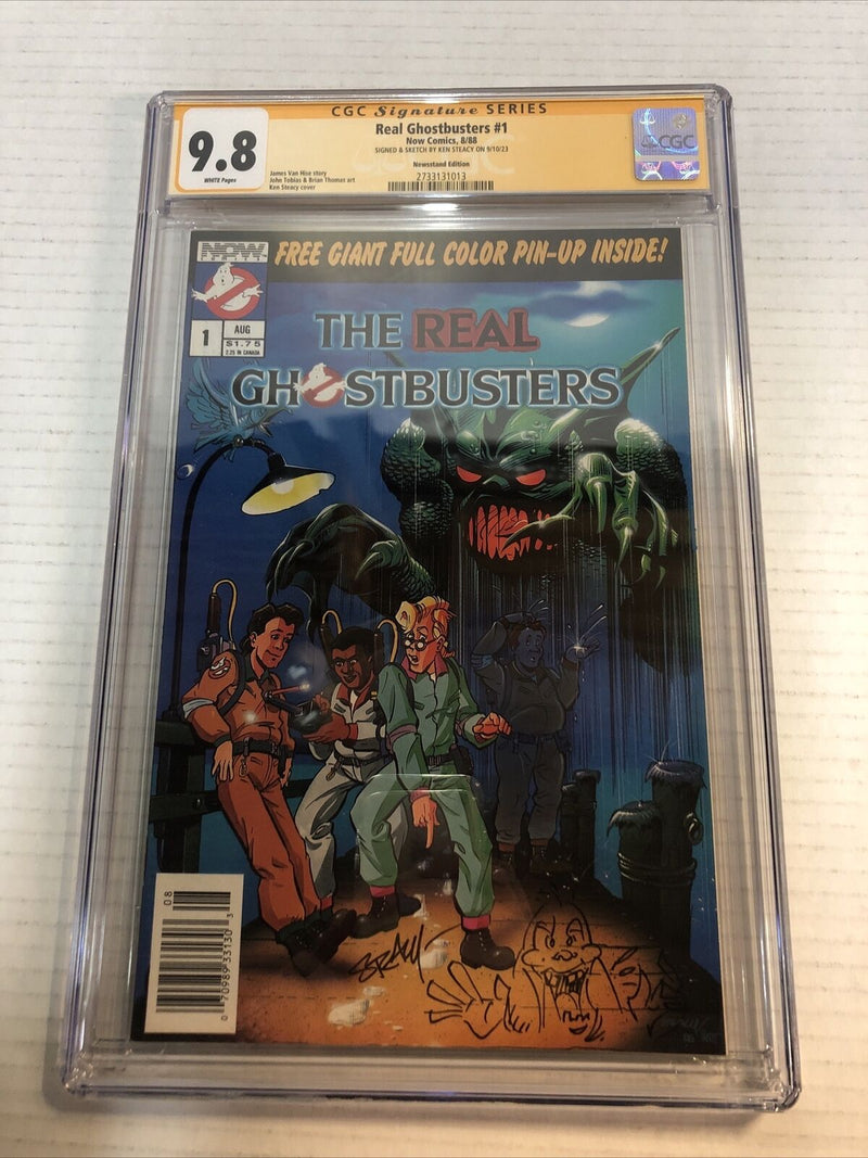 Real Ghostbusters 1 (1988) CGC 9.8 SS  Signed & Sketched Ken Steacy ~ Newsstand