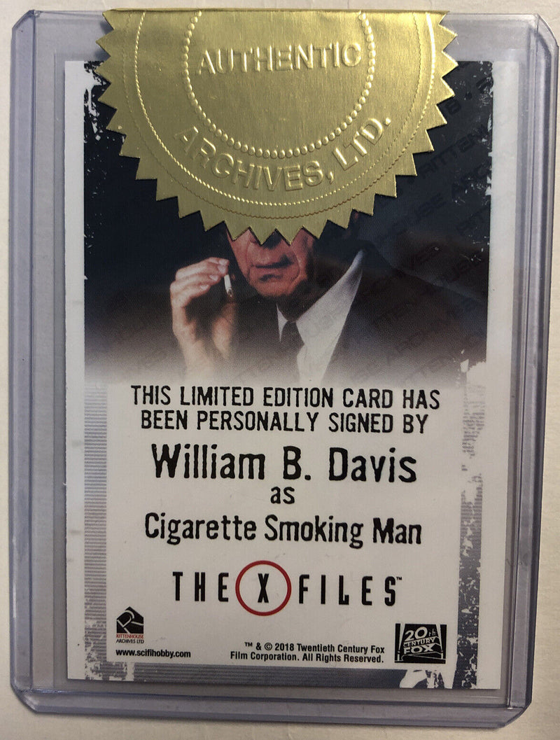The Limited Edition Card (2018)Personally Signed By William B. Davis The X-Files