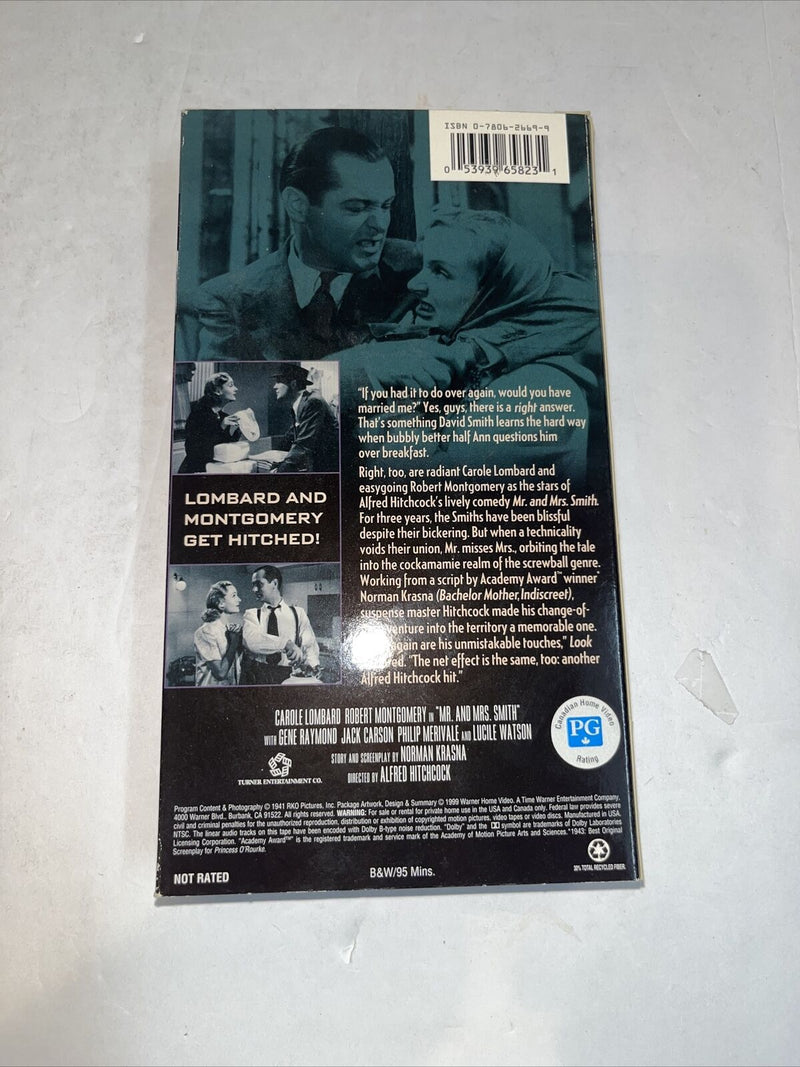 Mr. and Mrs. Smith (VHS, 2000, B&W) Alfred Hitchcock • Carole Lombard