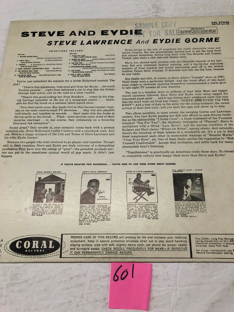 Steve And Eydie (1960) Vinyl LP Album
