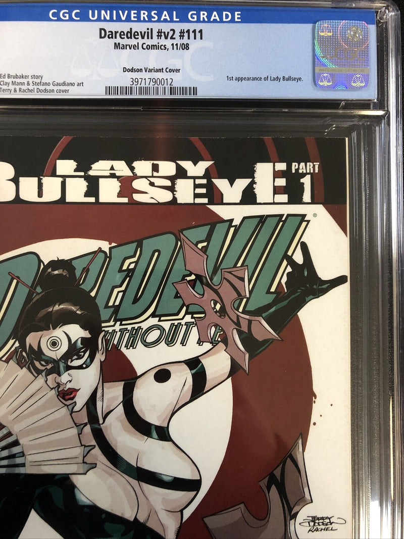 Daredevil #v2 (2008) #111 (CGC 8.0 WP) 1st App Of Lady Bullseye | Dodson Cover