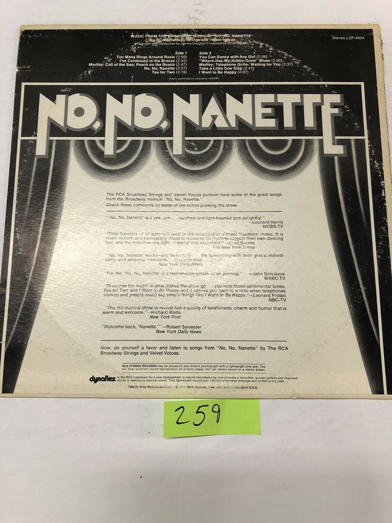 No No Nanette Music From The Broadway Musical Vinyl LP Album