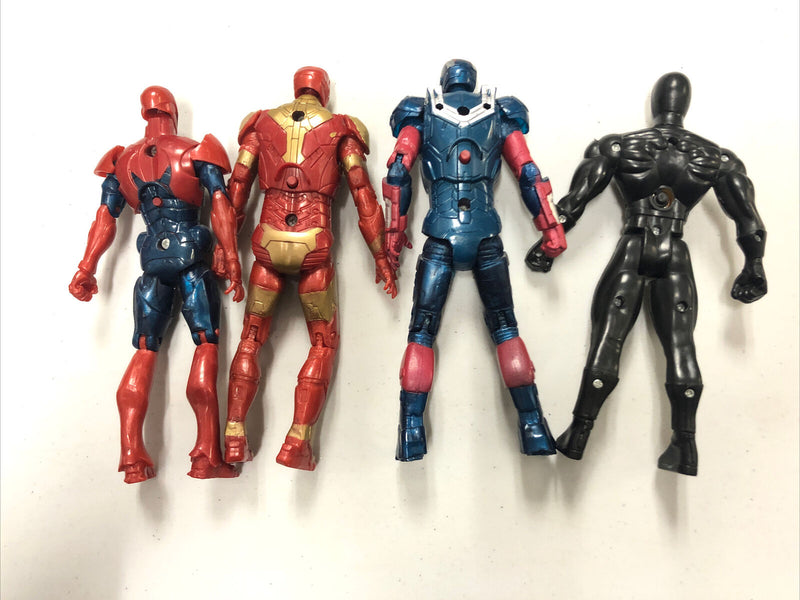 Iron Man + Spider-Man Light Up Chest Action Figures  Lot Of 4