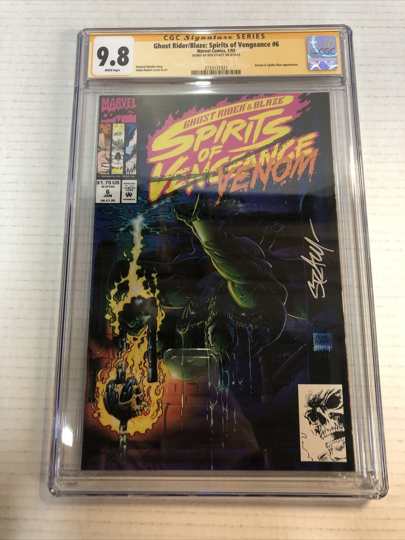 Ghost Rider/Blaze: Spirits of Venom #6(1993)CGC 9.8 Signed Ken Steacy