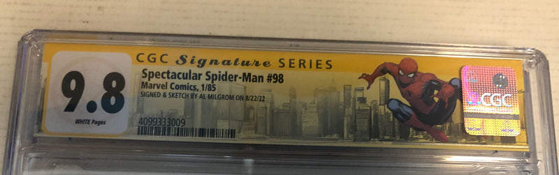 Peter Parker The Spectacular Spider-Man (1985) (CGC 9.8 (SS) Signed Al Milgrom