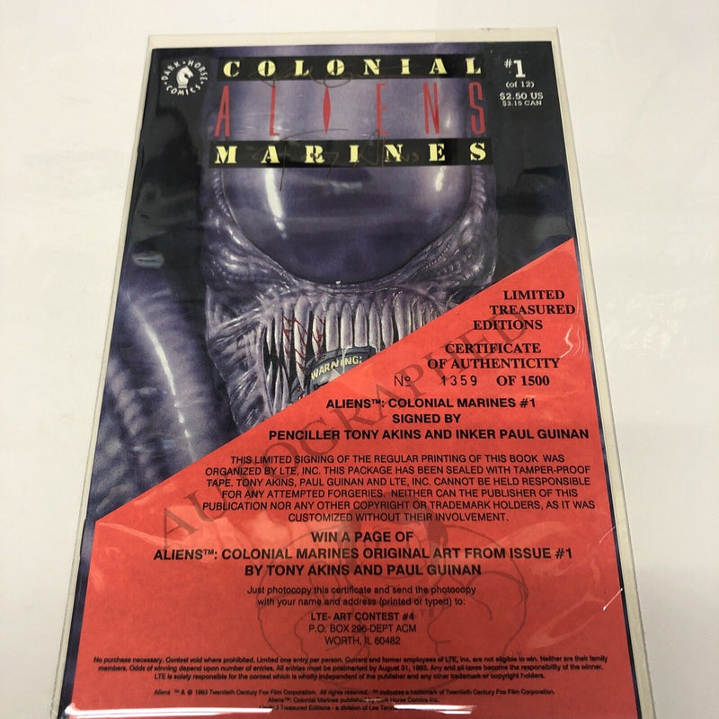 Aliens Colonial Marines (1993)  (VF) Signed Tony Akins • Paul Guinan