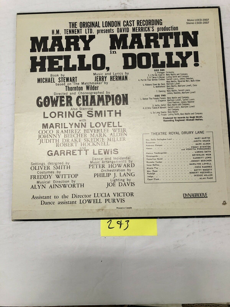 Hello Dolly Original London Cast Recording  Vinyl  LP Album