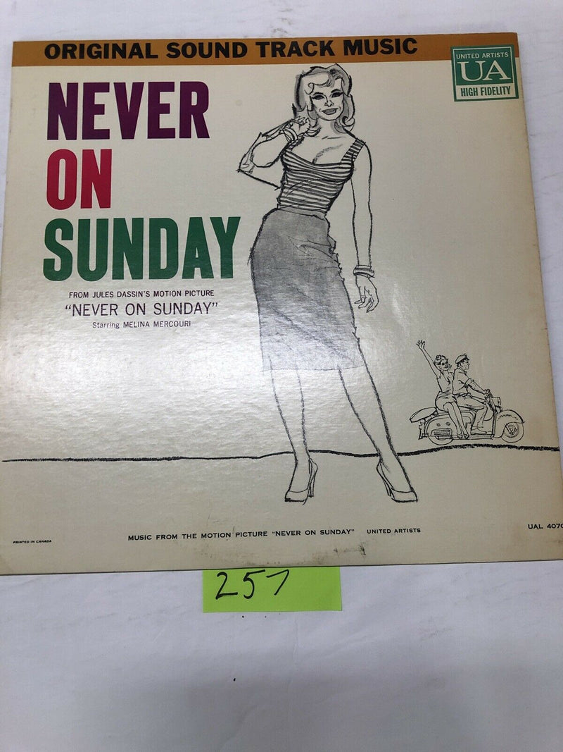 Never On Sunday Original soundtrack Music Vinyl LP Album